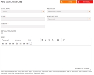 Add Email Template dialog